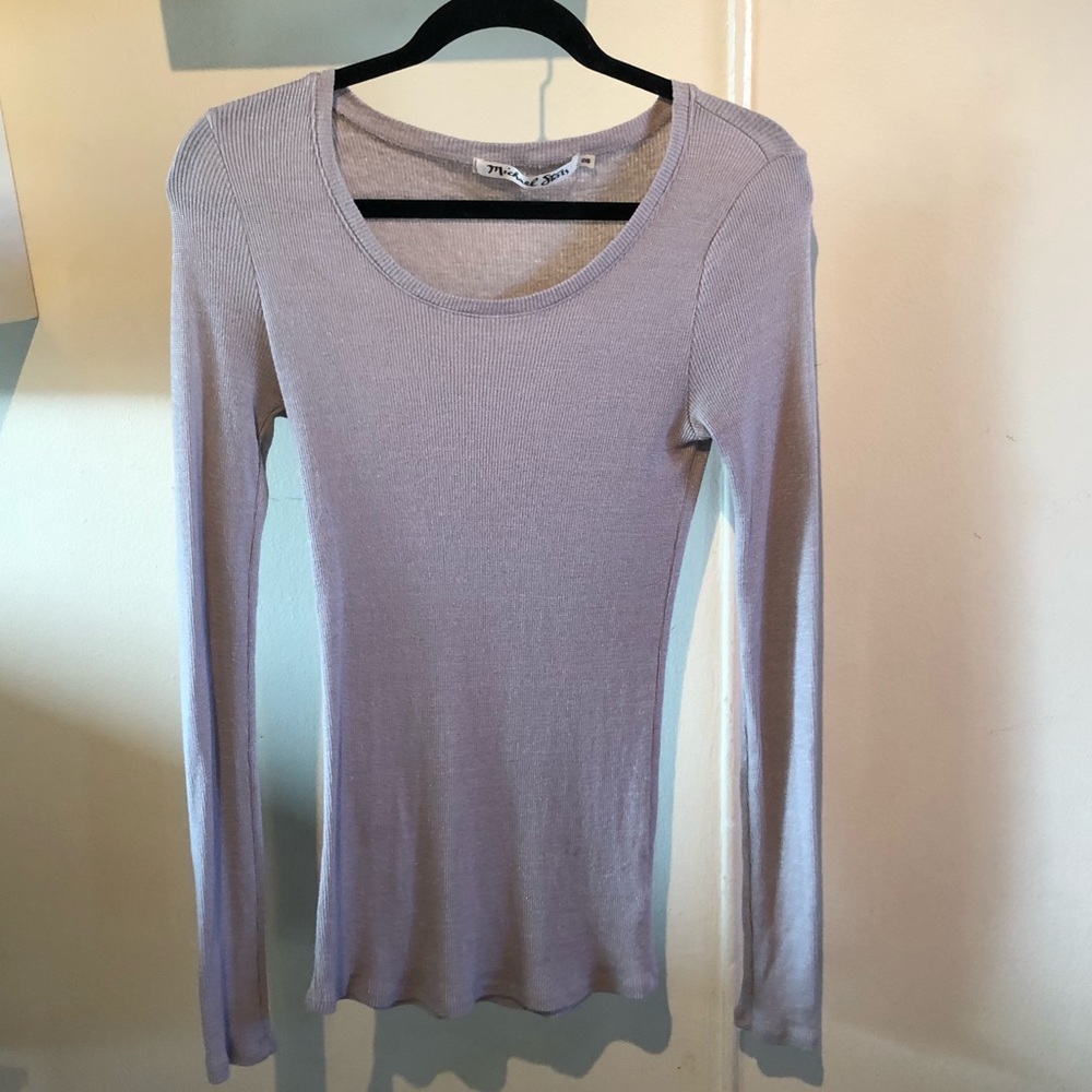 Michael Stars Scoop Neck Long Sleeve - Oyster (OS)